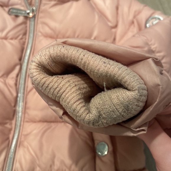 Michael Michael Kors Girls Pink Puffer Jacket With Hood - Picture 3 of 7